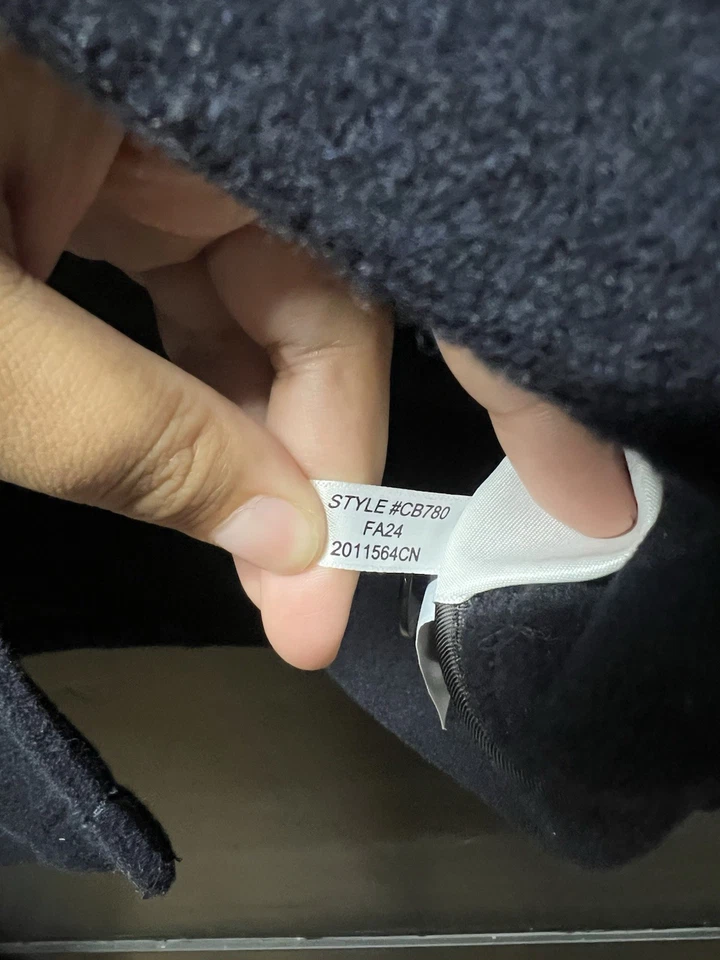 J Crew Jacket Mens Large Navy Wool Cruiser Pockets Button Front Blue - Image 3 of 4