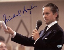 Michael Douglas Signed Autograph Wall Street 11X14 Photo BAS Beckett