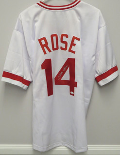 PETE ROSE AUTOGRAPHED SIGNED CUSTOM CINCINNATI REDS JERSEY JSA MS7