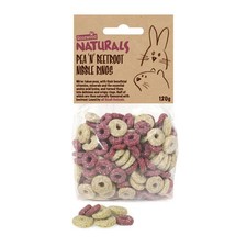 Naturals Pea n Beetroot Nibble Rings Treats for Rabbits Guinea Pigs Chinchillas