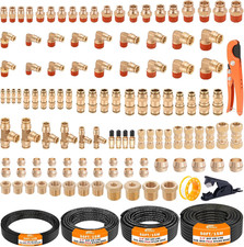 124pcs Brass Dot Air Line Fittings With 4 Roll 50ft Dot Air Lines