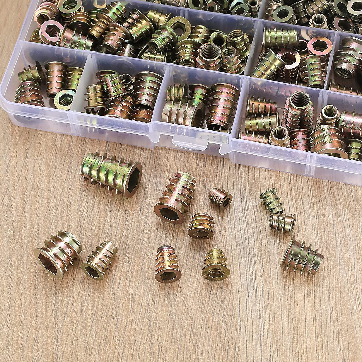 230 Pcs Threaded Inserts Nuts Assortment Tool Kit - 11 Sizes Metric M4/M5/M6/M8/