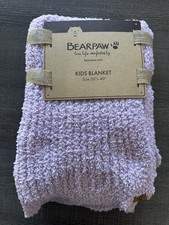 Bearpaw Purple Soft Knitted Chenille Baby Kids Blanket Bear Paw 50x40  NEW