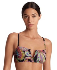Lauren Ralph Lauren Women's Paisley-Print U-Wire Bikini Top Multi Size 8 NEW