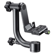 360° Panoramic Gimbal Tripod Head, Aluminum Alloy, 44lbs Capacity, Quick Release