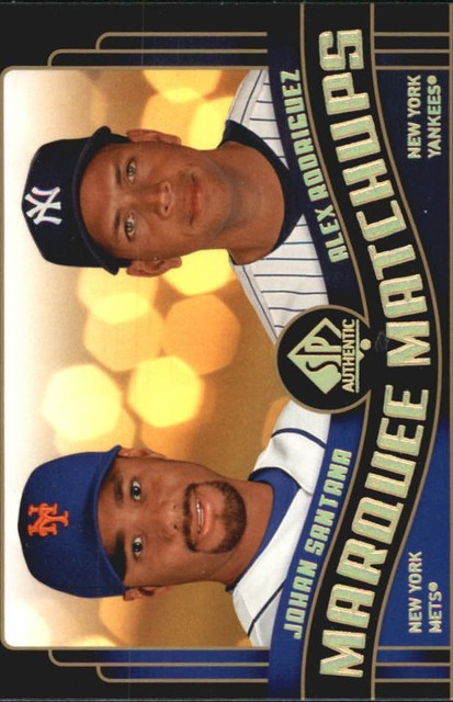2008 SP Authentic Marquee Matchups #MM34 Johan Santana/Alex Rodriguez - BB