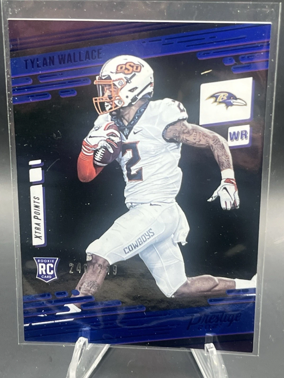 Tylan Wallace Panini Prestige #225 Signature-Platinum Premium Xtra Points