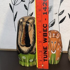 Woodland Creatures Bits/pcs Russian Style 5 PCE Nesting Doll - Main Doll 6.5&rdquo;