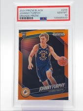 JOHNNY FURPHY 2024-25 PANINI PRIZM BLACK ROOKIE ORANGE RC /49 PSA 10 Q1639
