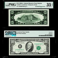 Doubled Back Printing Error Fr. 2028-A $10 1988A FR Note.PMG Choice VF 35 EPQ