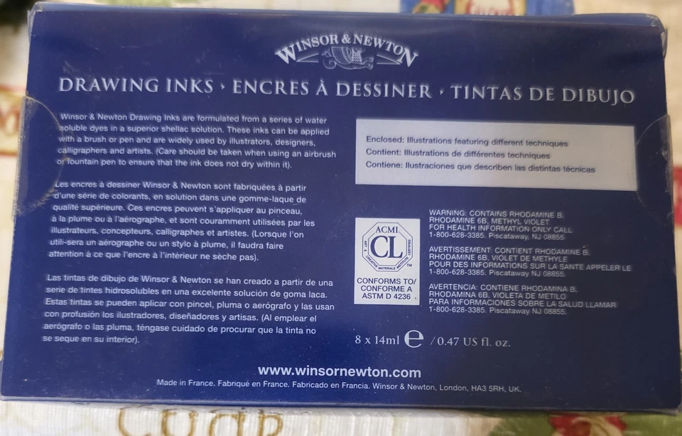 Juego de tintas de dibujo Winsor & Newton Collection, juego de 8, colección Henry nuevo en caja Foto 2 de 4