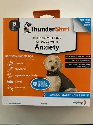 THUNDERSHIRT Thunder Shirt for Dogs, Dog Anxiety Relief Calming, Heather Gray Classic - SMALL