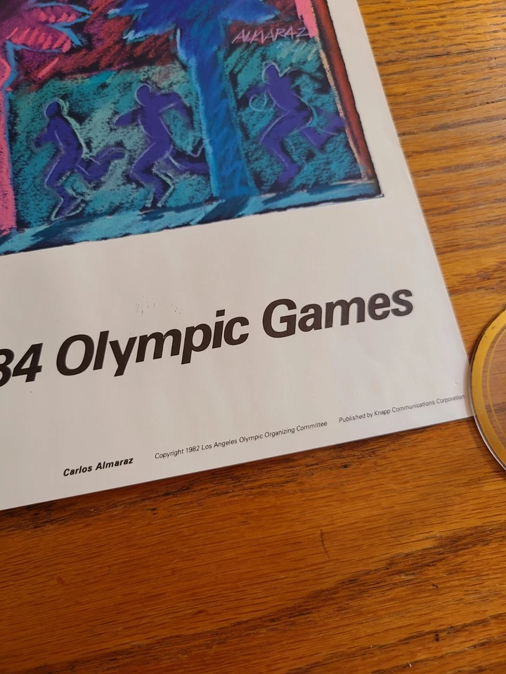 Póster de los Juegos Olímpicos de Los Ángeles 1984 por Carlos Almaraz arte chicano Foto 2 de 4
