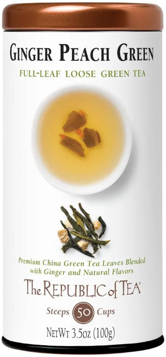 Ginger Peach Green Full-Leaf Tea, Peach Ginger Green Tea