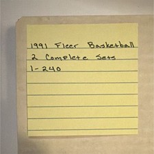 Fleer 1991 Basketball 2 Complete Sets 240 Cards NBA Vintage Trading Cards
