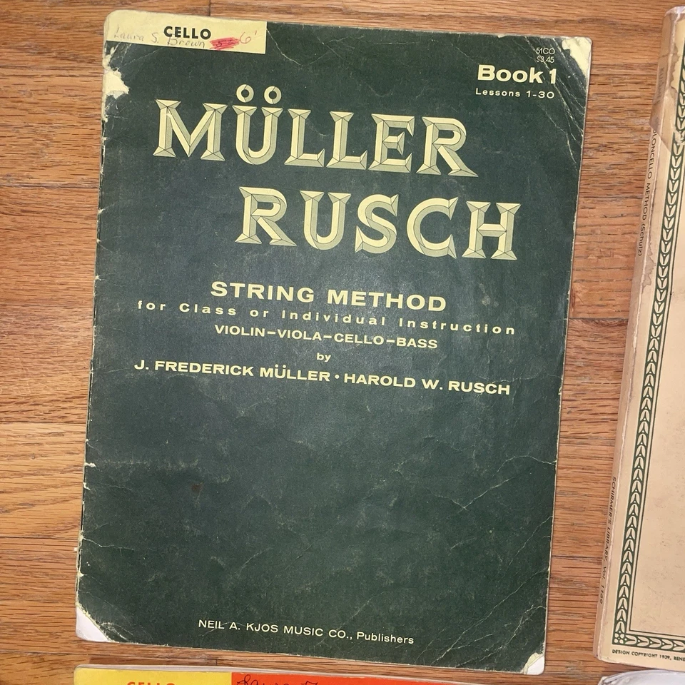 Lote De Colección De Seis Libros Para Violonchelo Música Bach Mendelssohn Mueller Foto 3 de 4