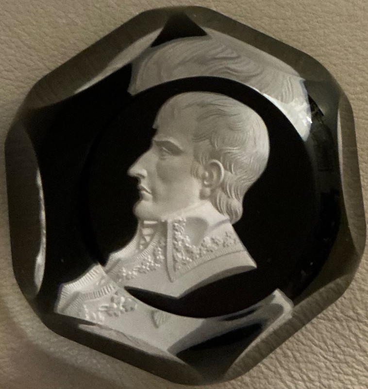 Baccarat Sulphide Napolean Paperweight