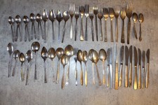 HUGE LOT 52PC OF VINTAGE AIRLINES FLATWARE PAN-AM, TWA, NWA, BOAC, FINN AIR, ETC