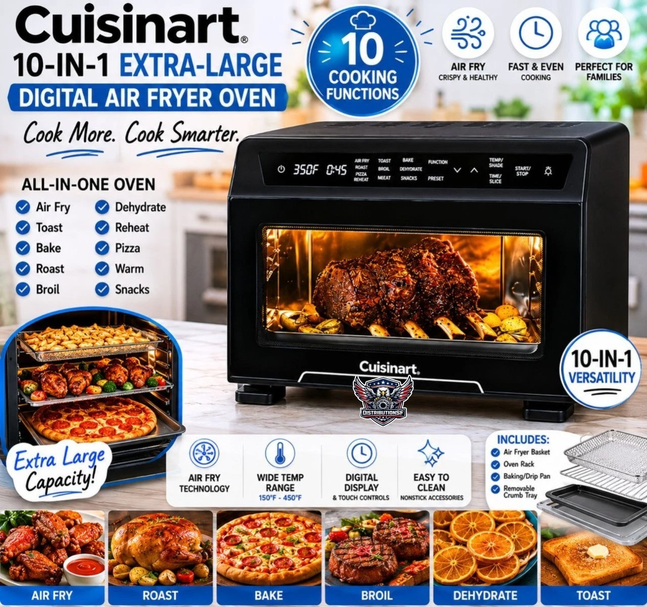 Cuisinart 10-in-1 Extra Large Digital Air Fryer Oven Toast Bake Broil Dehydrate
Opens in a new windo