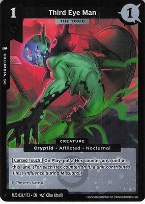 Third Eye Man (The Toxic) MZ3 031/173 Metazoo Secret Shadows Uncommon Reverse