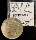 1924 S Peace Silver Dollar Coin! Better Date In XF Condition! Details: Cld. ENN