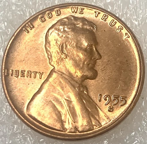 1955 S Lincoln Wheat Cent - GEM BU - From Original Bank Roll - 50 Coins