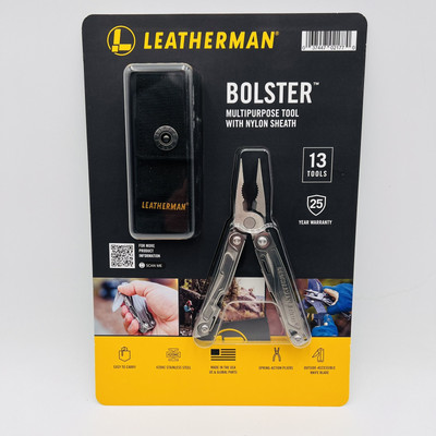 Leatherman Bolster Multipurpose Tool with Nylon Sheath, Stainless, 13 Tools in 1
