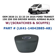 2020-2025 Ford Transit 150 250 350 driver wheel airbag BLACK LK41-14042B85-AB