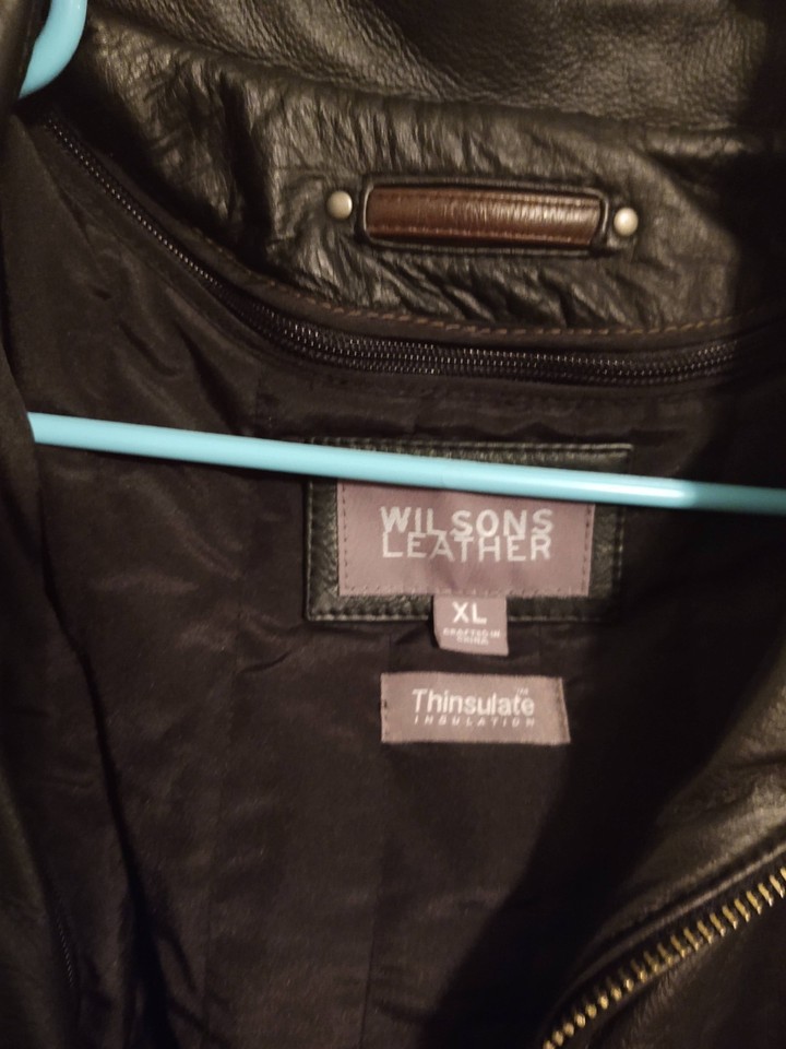 Veste Bomber Homme Wilsons Leather - Doublure Noire Thinsulate, Taille XL, Occasion Très Bon état