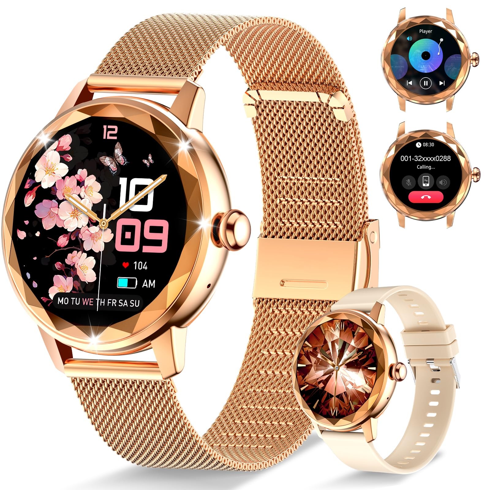 New Watch for Women with MakeAnswer Call, 12 Adjustable Fitness Heart Rate Sleep