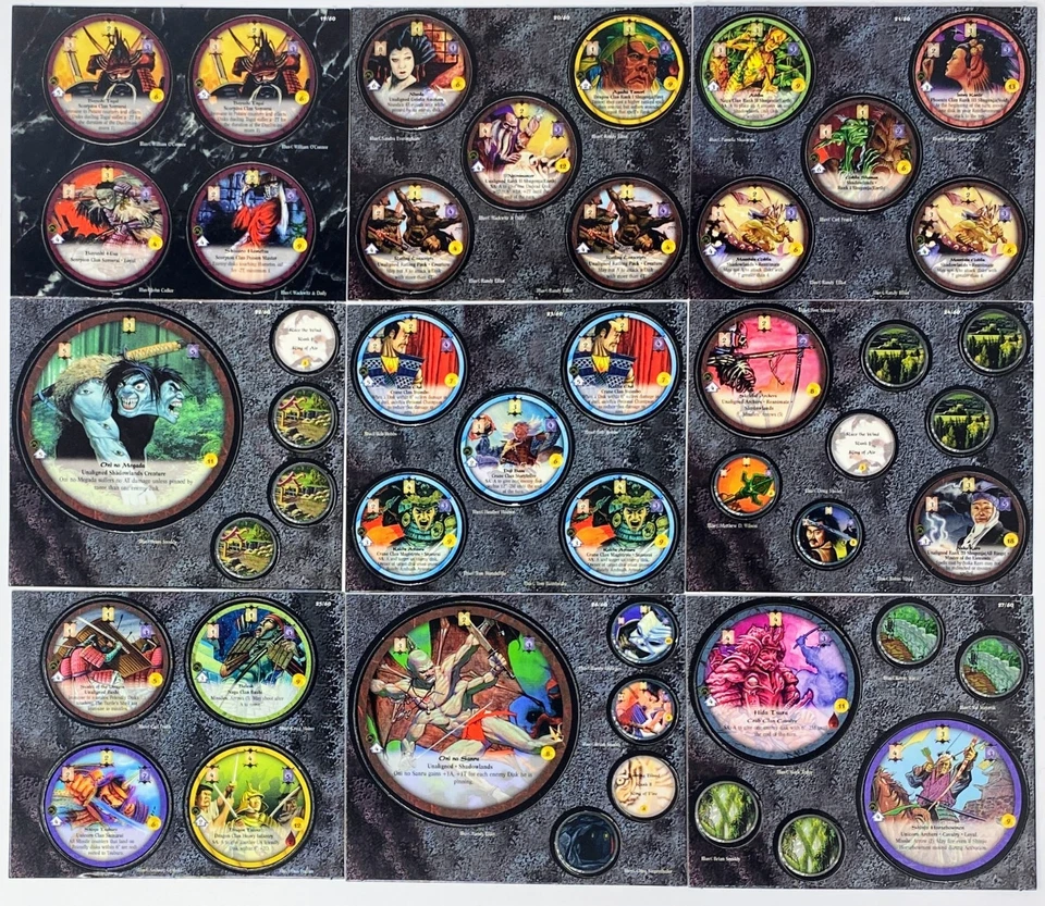 FFG Legend of the Five Rings Diskwars: Shadowlands 60/60 Complete Set UNPUNCHED - Image 4 of 4