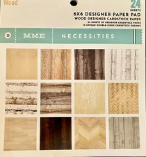 MY MIND'S EYE 6 X 6 designer paper pad...WOOD.. 24 sheet NEW