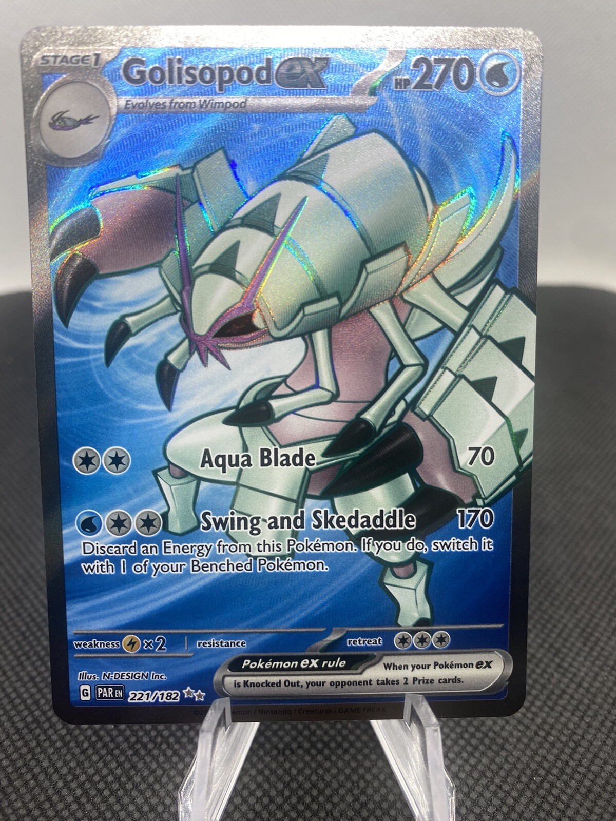 Golisopod EX 221/182 Full Art NM/M Paradox Rift Pokemon Card NM