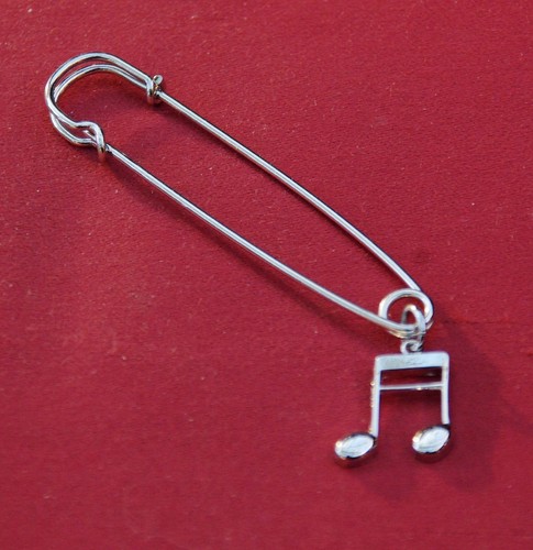 Double Semi Quaver, 1/16th note, Music Silver Pin Badge, New - 第 1/2 張圖片