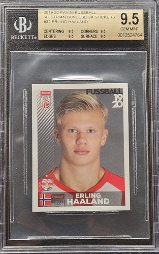 2019-20 Panini #32 Erling Haaland 1st Print Rookie Card RC BGS 9.5