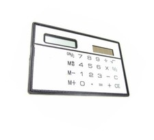 2PCS 8 Digits Ultra Thin Slim Credit Card Solar Power Pocket Calculator