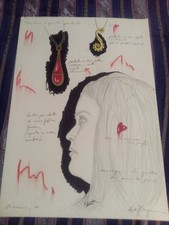 FALANGA DANIELE dipinto titolo STUDIO PER GIOIELLI o RITRATTO FIGLIA autentico