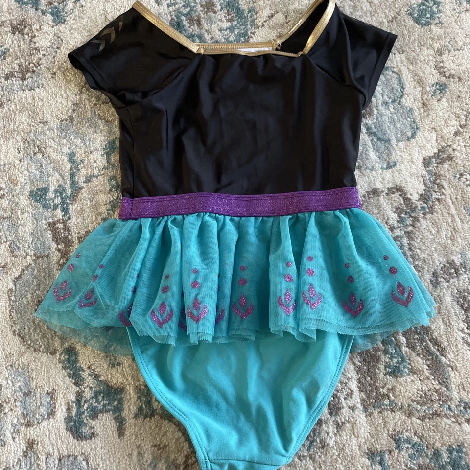 Disney Girls 10 Frozen Anna Swimsuit One Piece Tutu - Image 3 of 4