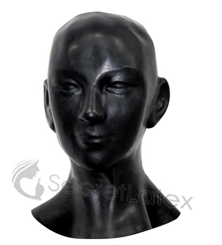 MASCHERA ANATOMICA DONNA DONNA CAPPUCCIO IN LATTICE NERO GOMMA TESTA PIENA DONNA - Foto 6 di 8