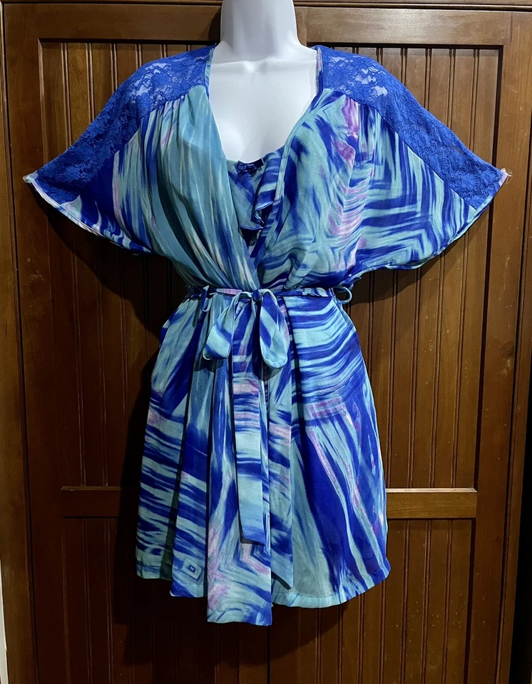 NUEVO SIN ETIQUETAS In Bloom Jonquil 2 PIEZAS Camisón y Bata PEIGNOIR CONJUNTO Slip Chemise Babydoll L Foto 3 de 4