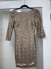 tobi dress taupe mini sequin size s