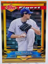 Kyle Hendricks 2021 Topps Finest Flashbacks Gold Refractor SP PACK FRESH CUBS