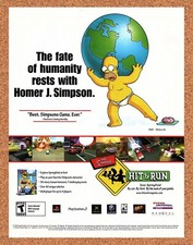 2003 Simpsons Hit Run PS2 Original Advertisement / Retro Promo v1