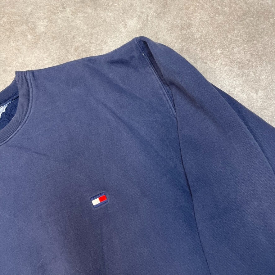 Tommy Hilfiger Sweatshirt Mens Y2K Pull Over Flag Logo Jumper, Navy, Large image 4