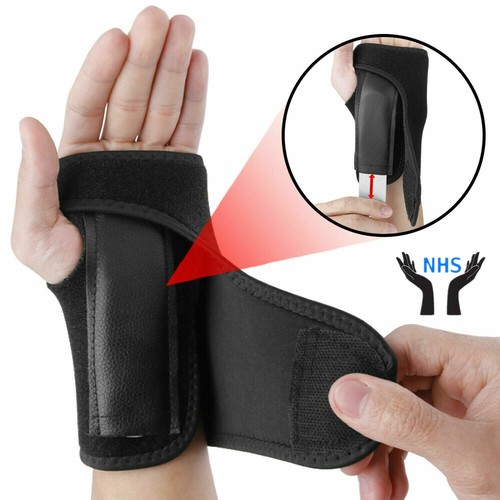 Elastic Wrist Support Brace - Carpal Tunnel Splint Night Pain Carpel Left Right - Picture 2 of 6