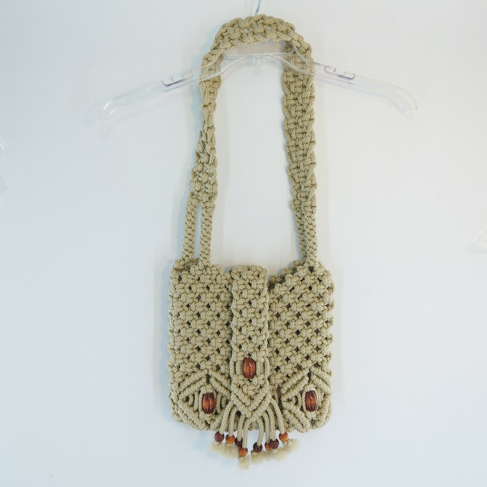 VINTAGE MACRAME SHOULDER BAG - image 1