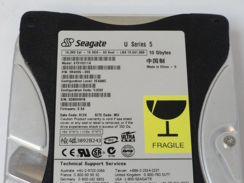 Disco duro Seagate 10 GB IDE 5400 rpm 3,5 pulgadas (9R4005-303 ST310211A) USADO - Imagen 3 de 3