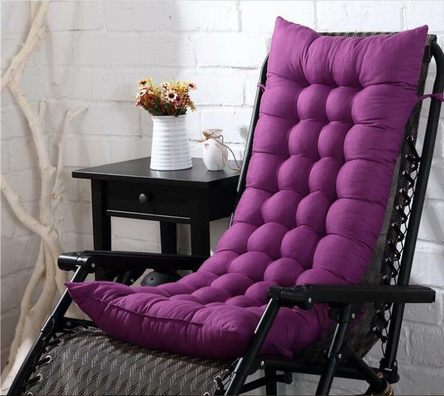 Waterproof Highback Garden Chair Cushion High Back Recliner Furniture Pad Mat Uk Purple For Sale Ebay