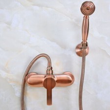 Antique Red Copper Bathroom Hand Shower Faucet Set Mixer Tap Wall Mounted sna290
