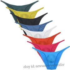 Men's Modal Mini Bikini Briefs Underwear Contour Pouch Ruched Butt Cheeky Briefs